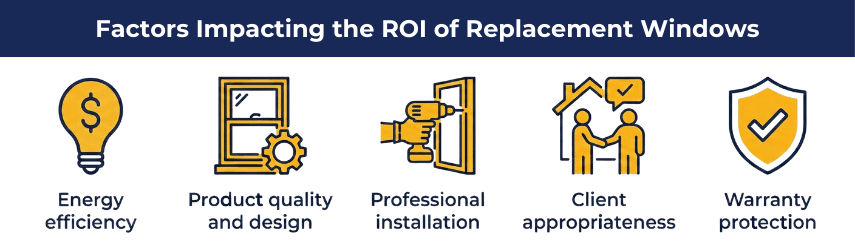 Factors impacting ROI of replacement windows: efficiency, quality, installation
